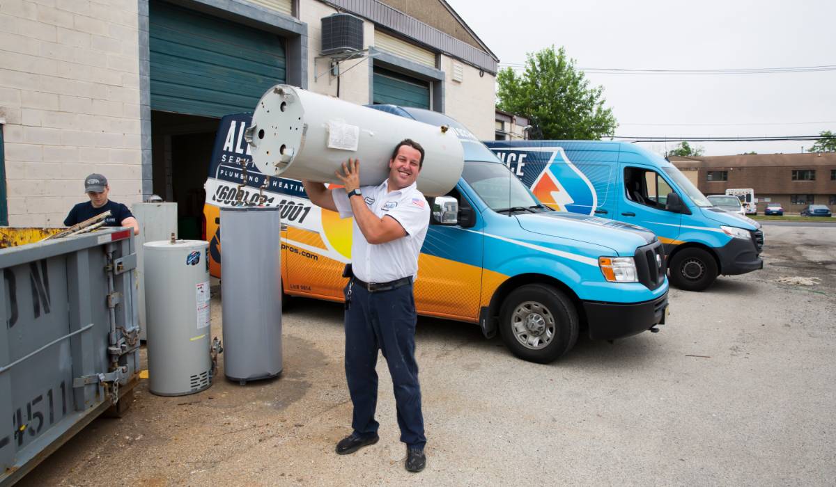 inspecting a water heater for replacement in NJ