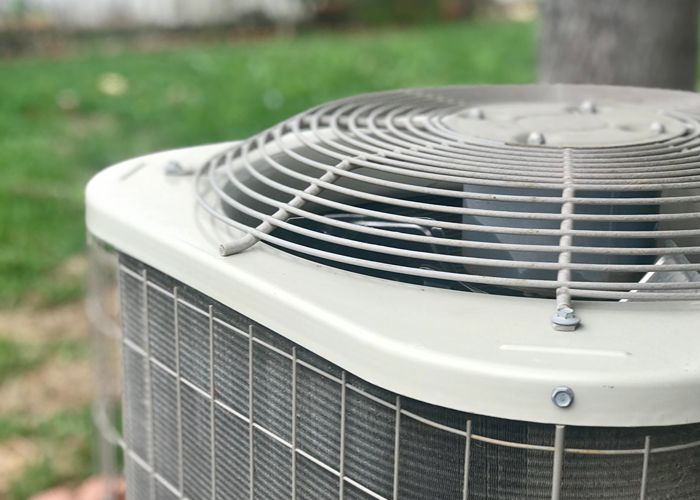 close up of exterior hvac system