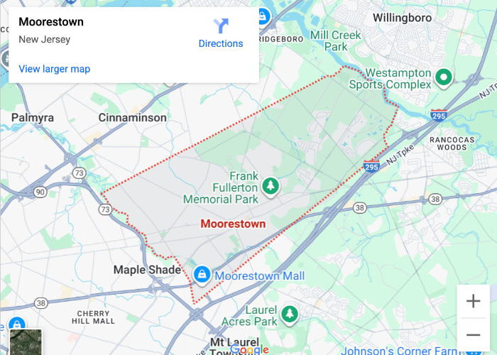 map of moorestown nj